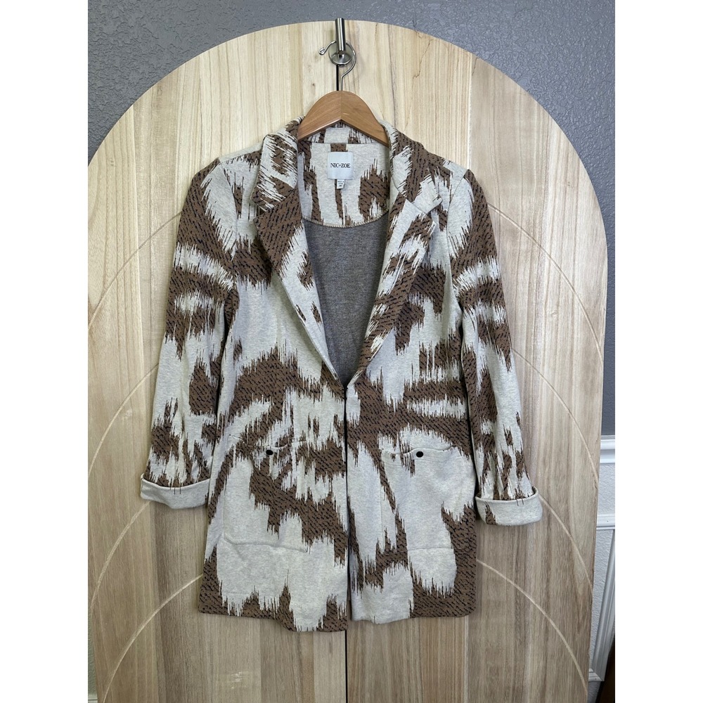 NIC+ZOE Print Knit Blazer Jacket Women's Size M‎